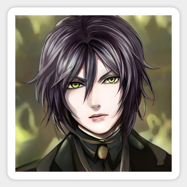 Black Hair Emo Anime Boy Sticker by animegirlnft